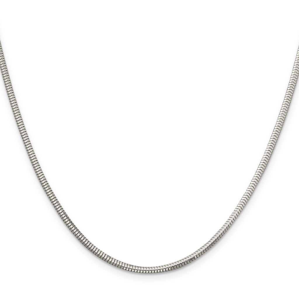 Sterling Silver 2.5mm Diamond-cut Snake Chain