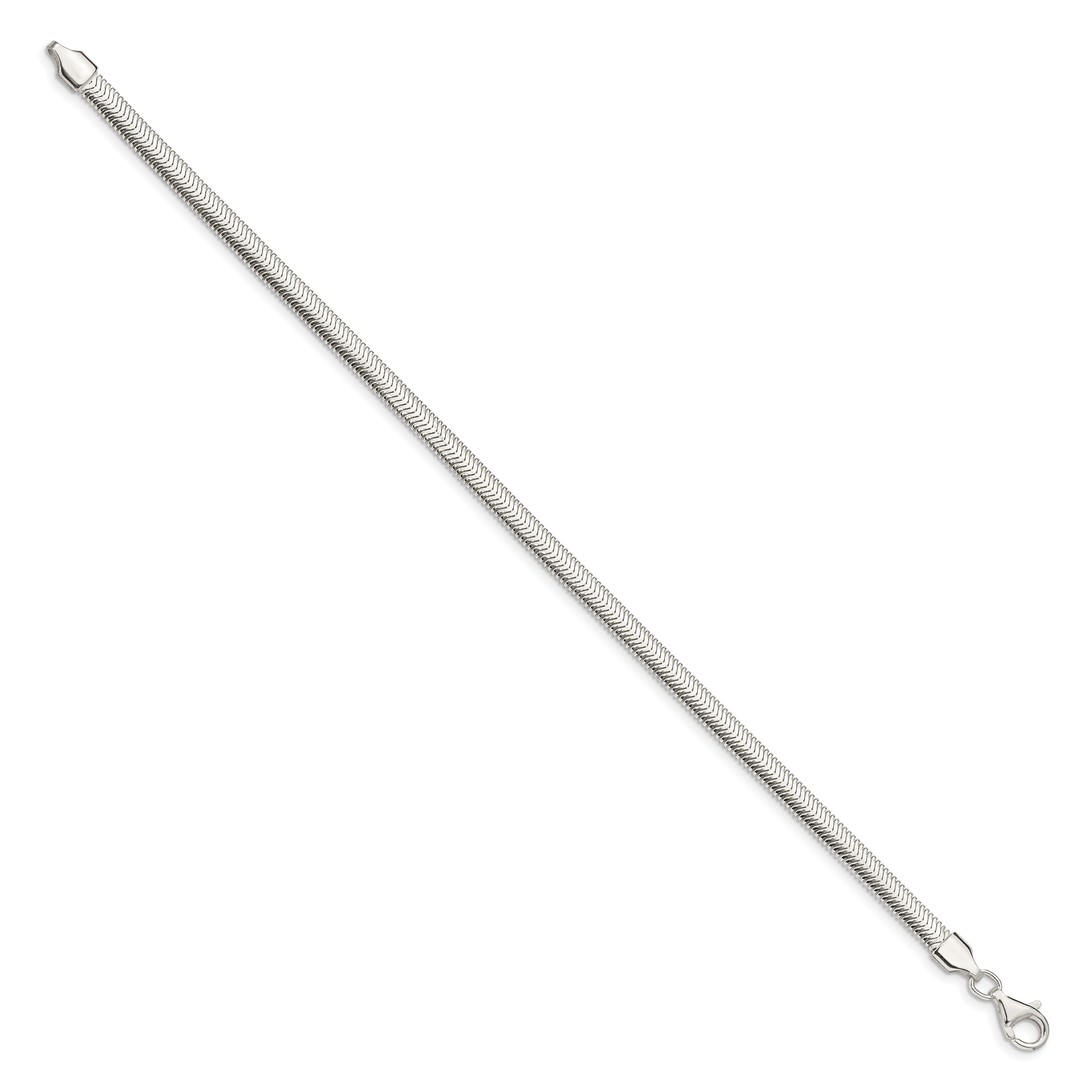 Flat Oval Snake Chain Necklace in Sterling Silver, 4.2mm Secondary image