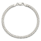 Fancy Flat Link Chain Bracelet in Sterling Silver, 4.25mm, 8 Inch - Sophia Jewelers