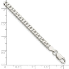 Sterling Silver 4.25mm Fancy Flat Link Bracelet