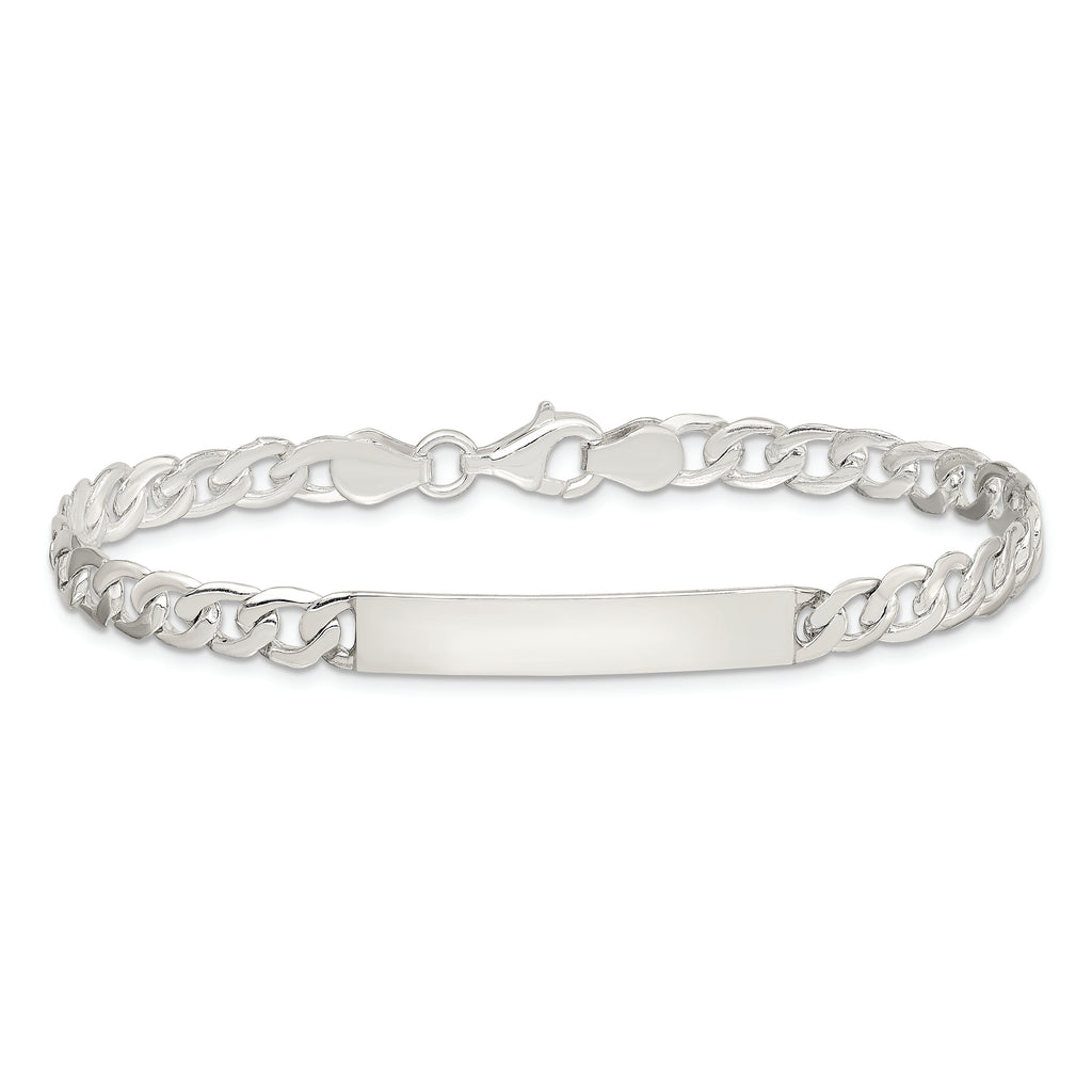 Sterling Silver Small ID Plate, Curb Link Bracelet