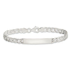 Sterling Silver Small ID Plate, Curb Link Bracelet