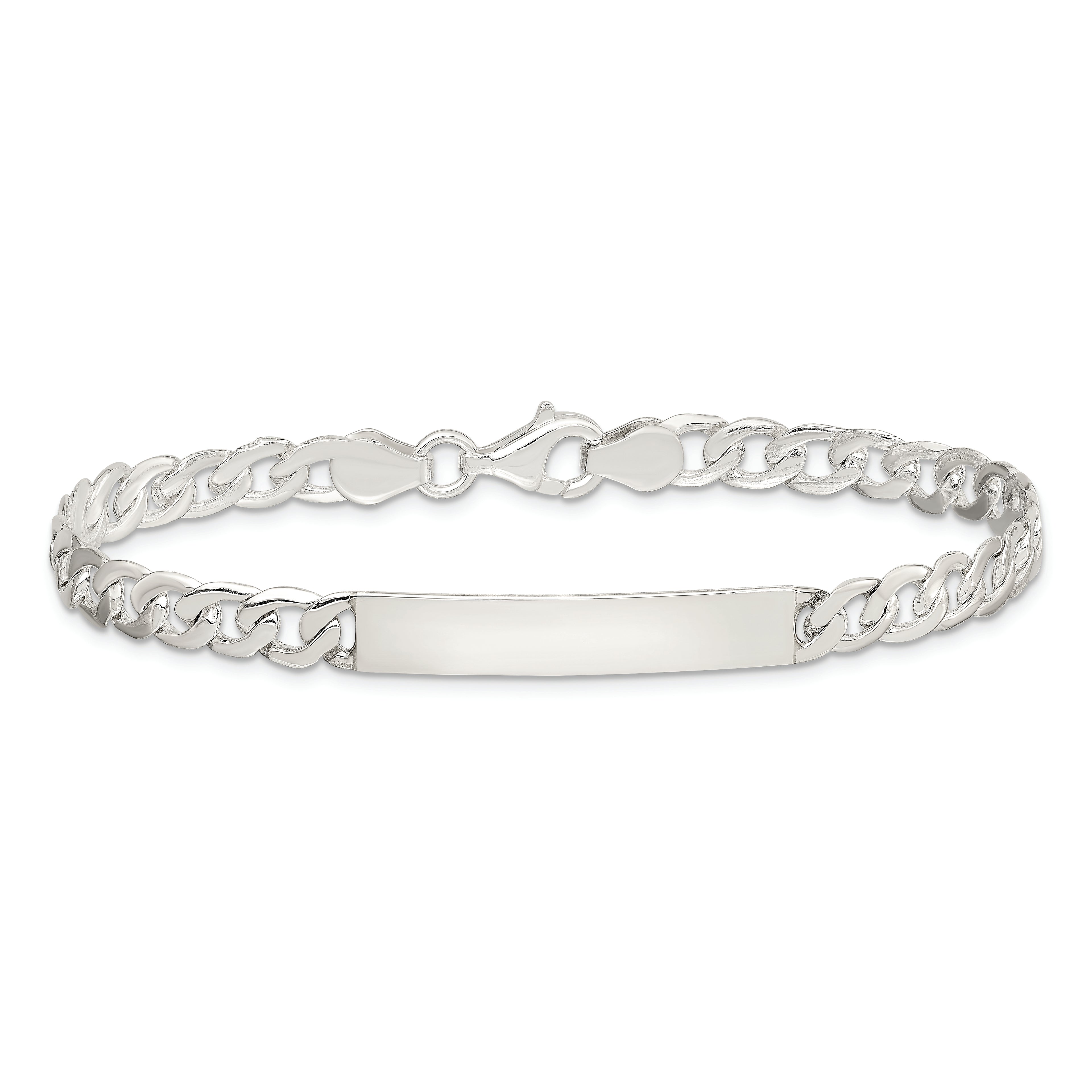 Sterling Silver Small ID Plate, Curb Link Bracelet