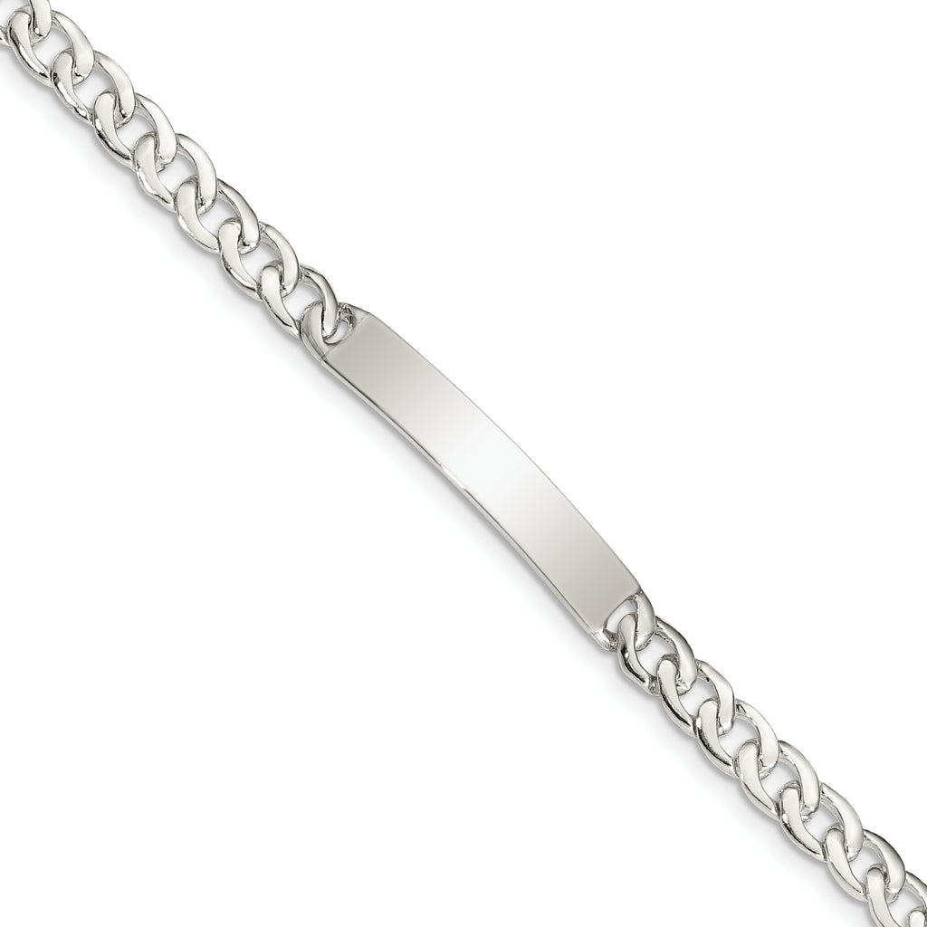 Sterling Silver Small ID Plate, Curb Link Bracelet