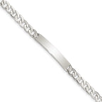 Sterling Silver Small ID Plate, Curb Link Bracelet
