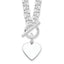 Sterling Silver RH-plated Heart Disc on Toggle 18in Necklace