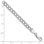 Women's Sterling Silver Rhodium-Plated Double Link Charm Bracelet