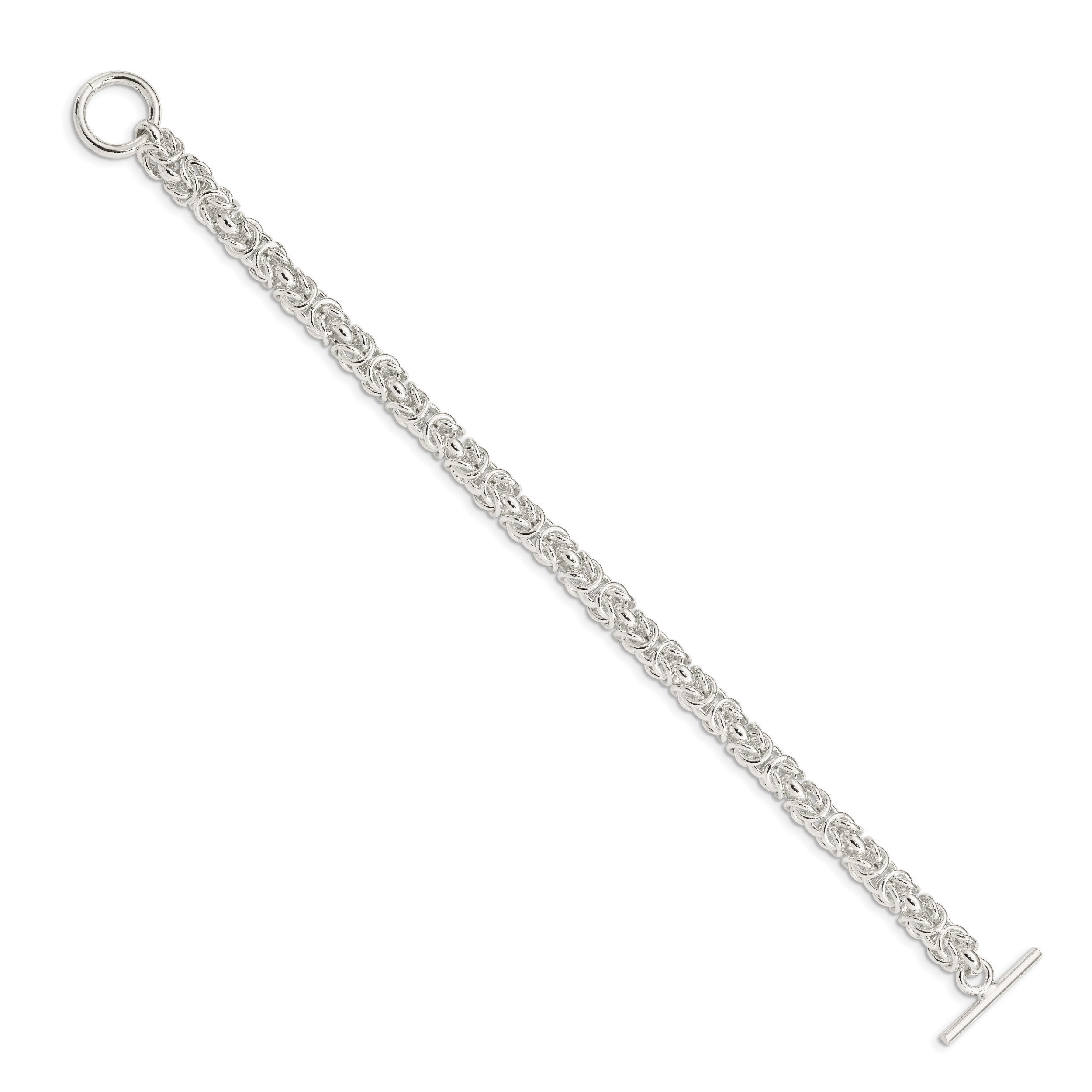 Sterling Silver 7.5inch Polished Fancy Link Toggle Bracelet Secondary image