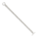 Sterling Silver 7.5inch Polished Fancy Link Toggle Bracelet