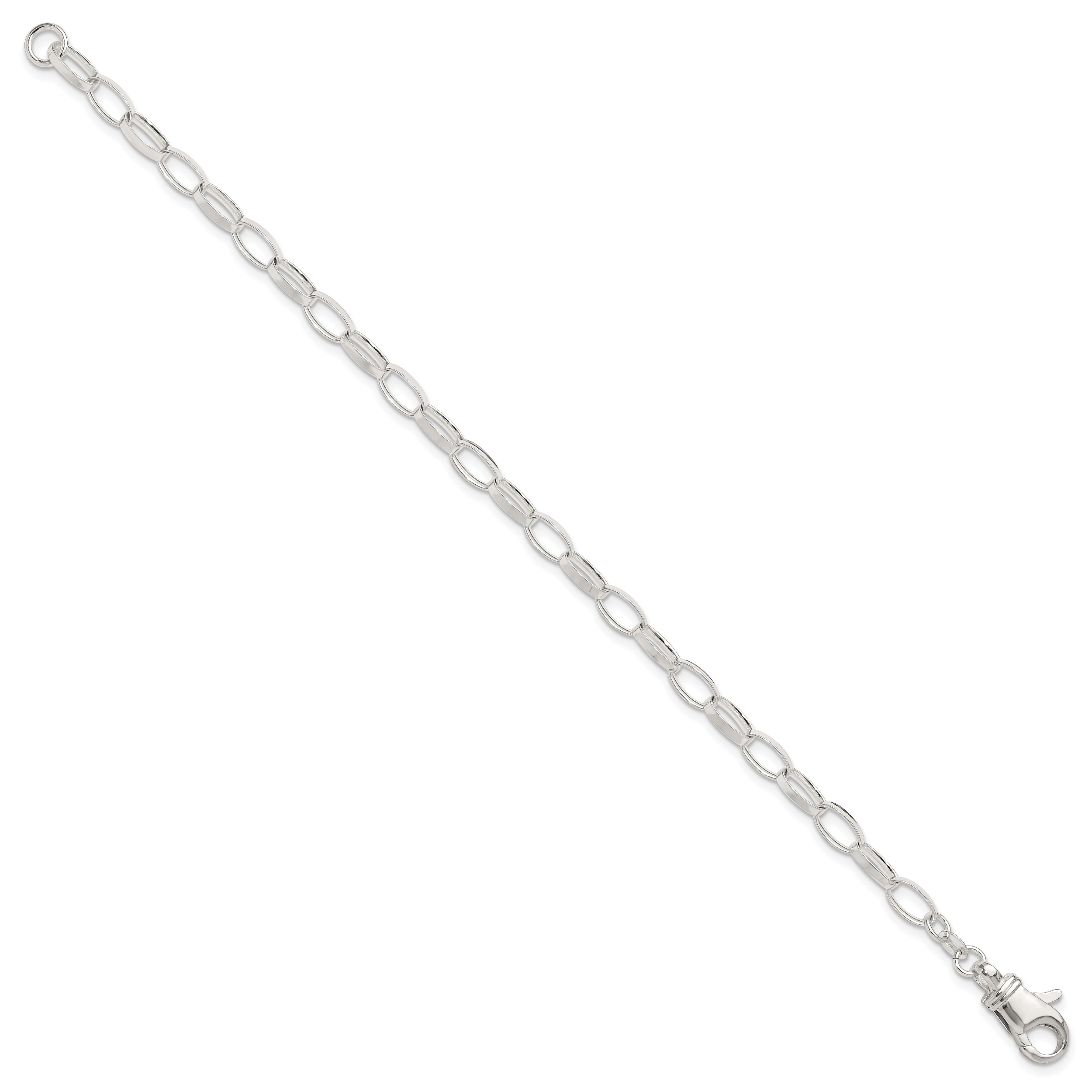 Sterling Silver 9inch Solid Polished Fancy Link Anklet Secondary image