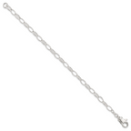 Sterling Silver 10 inch Solid Polished Fancy Link Anklet