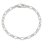 Sterling Silver 10 inch Solid Polished Fancy Link Anklet