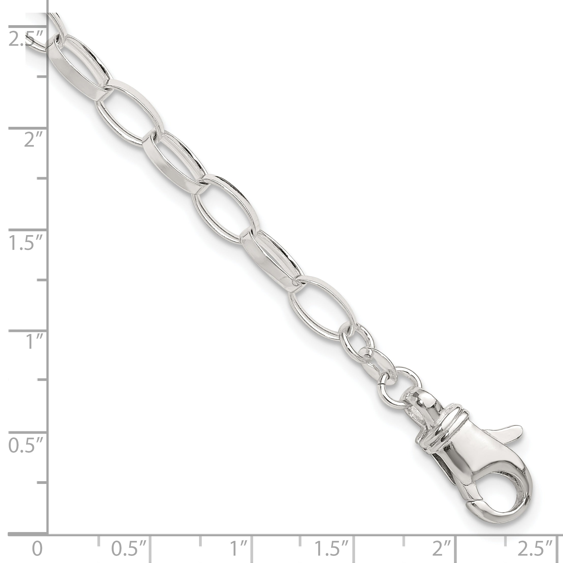 Sterling Silver 10 inch Solid Polished Fancy Link Anklet