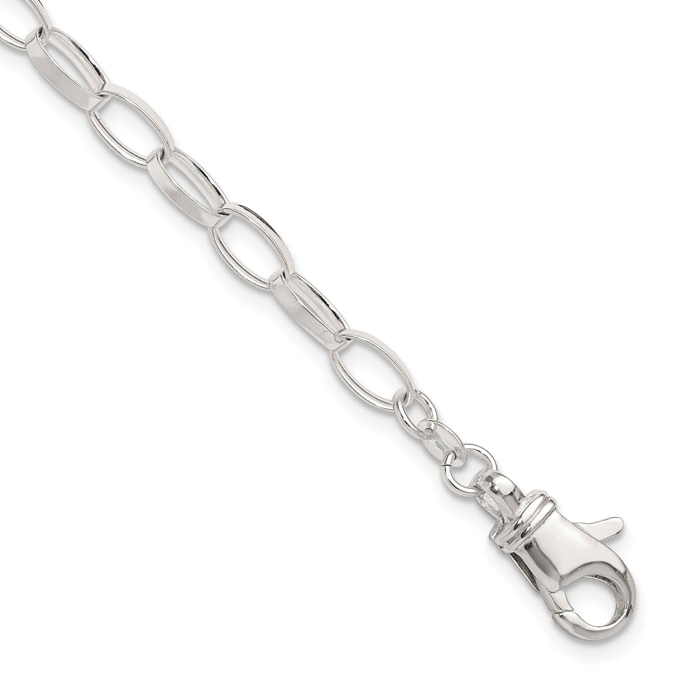 Sterling Silver 10 inch Solid Polished Fancy Link Anklet Main image