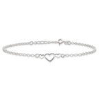 Sterling Silver Three Hearts  9 inch Plus 1 inch Extender - Total 10 inch Anklet