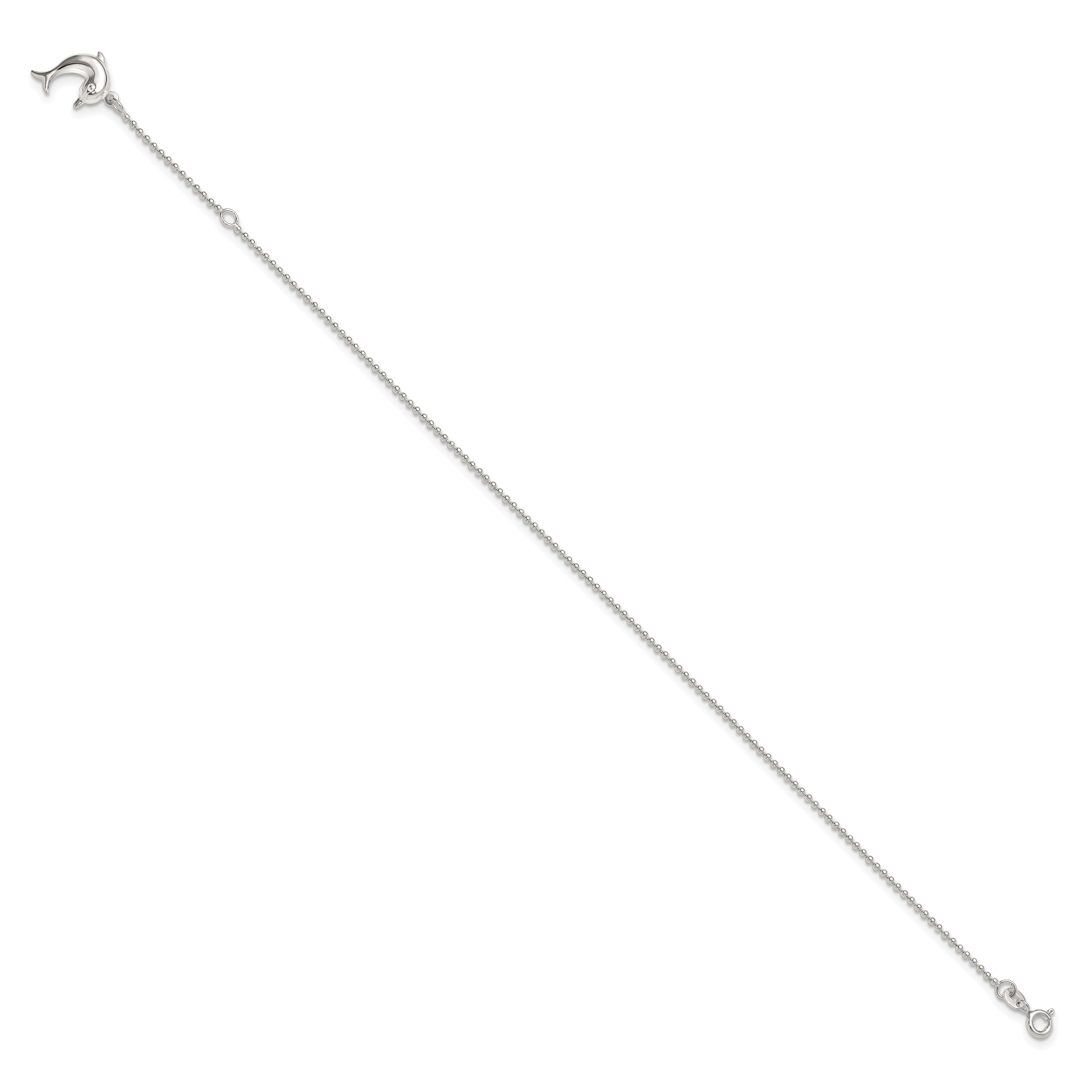 Dolphin Dangle Anklet in Sterling Silver Secondary image