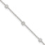 Sterling Silver Flowers 8-Station 9 inch Plus 1 inch Extender - Total 10 inch Anklet