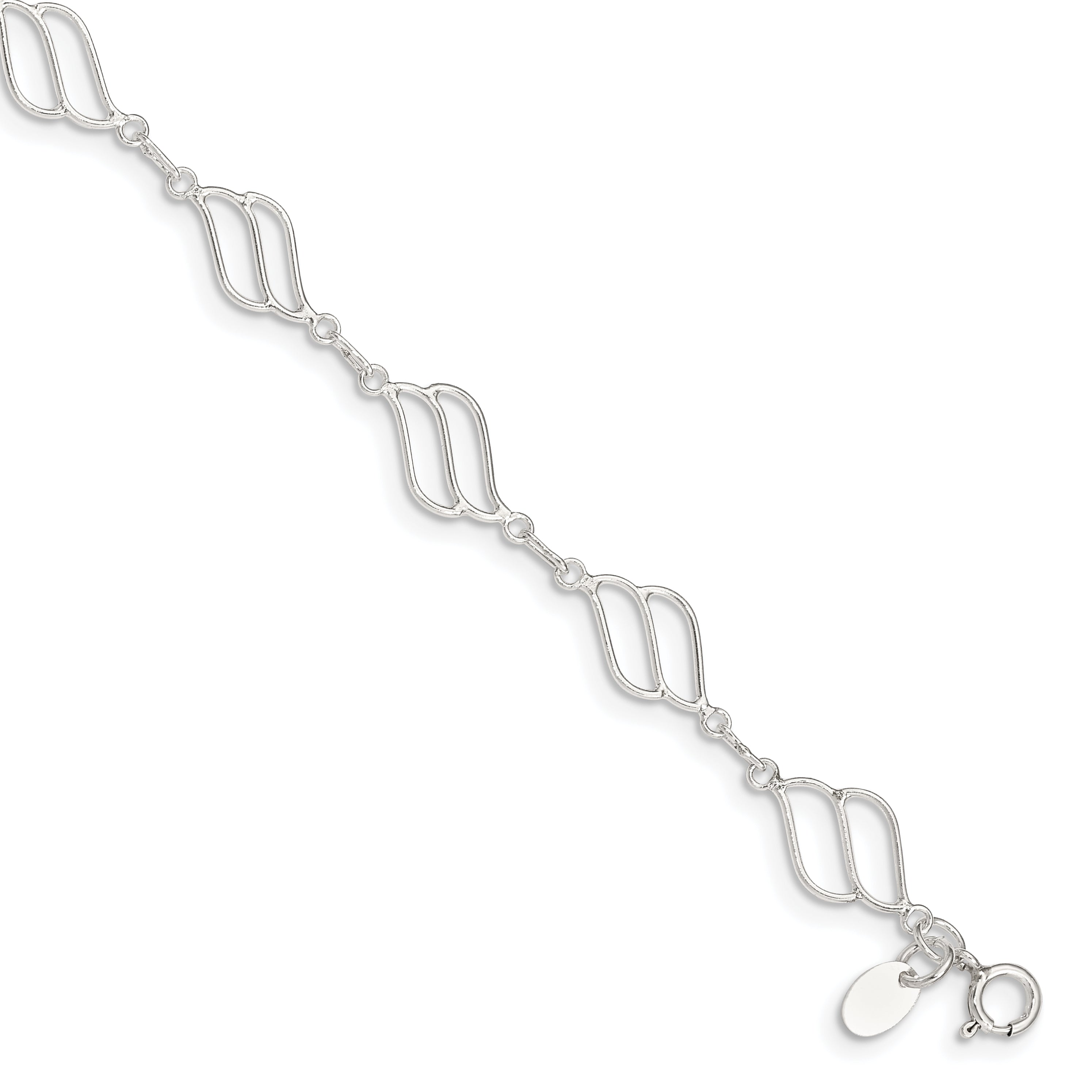 Sterling Silver 10inch Fancy Polished Anklet Main image