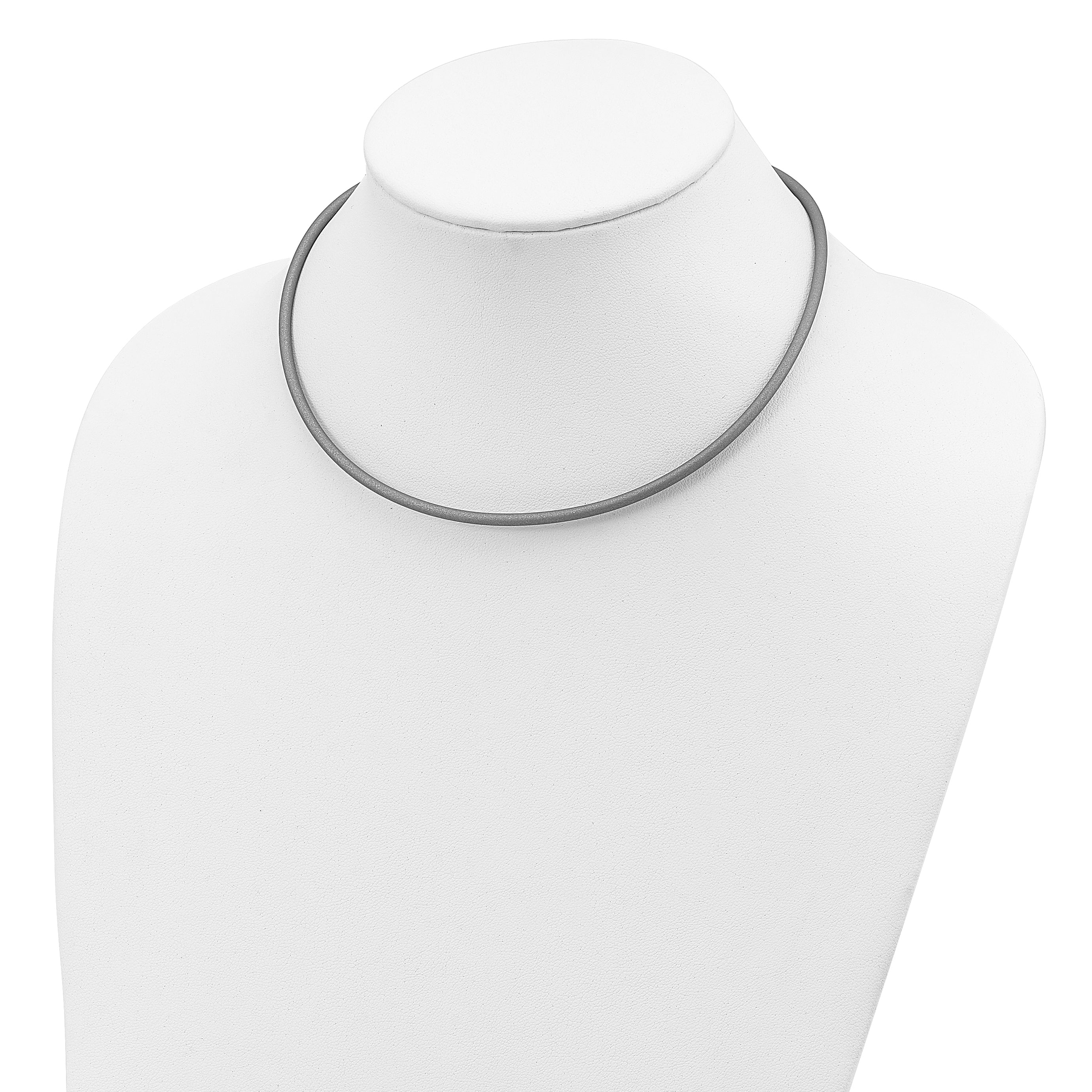 Sterling Silver 16inch 3mm Metallic Rubber Cord Necklace Secondary image