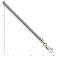 Sterling Silver 18inch 3mm Metallic Rubber Cord Necklace