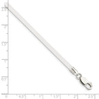 Sterling Silver 16inch 3mm Frosted Clear Rubber Cord Necklace