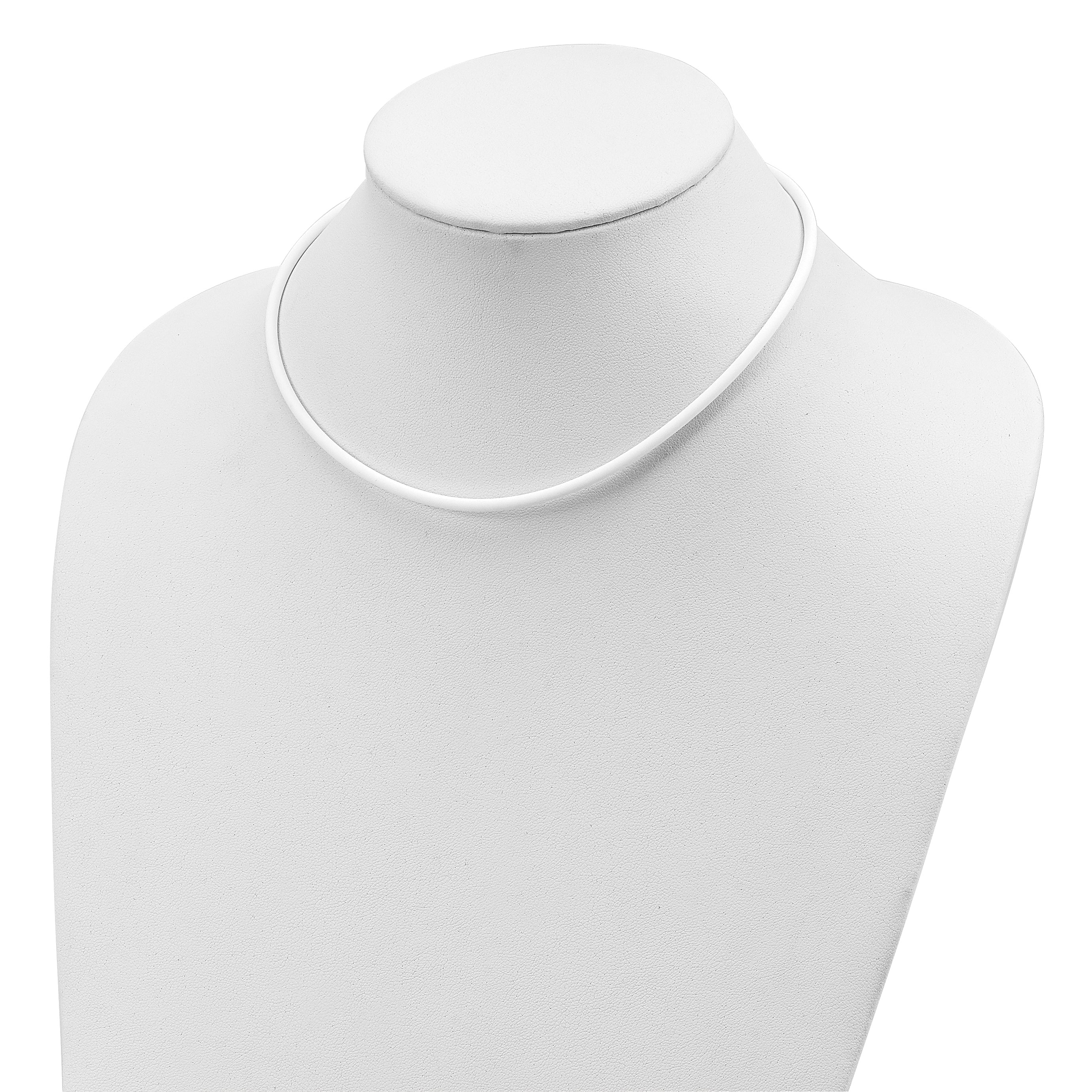 Sterling Silver 16inch 3mm White Rubber Cord Necklace Secondary image
