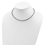 Sterling Silver 20inch 1.5mm Black Leather Cord Necklace
