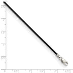 Sterling Silver 20inch 1.5mm Black Leather Cord Necklace