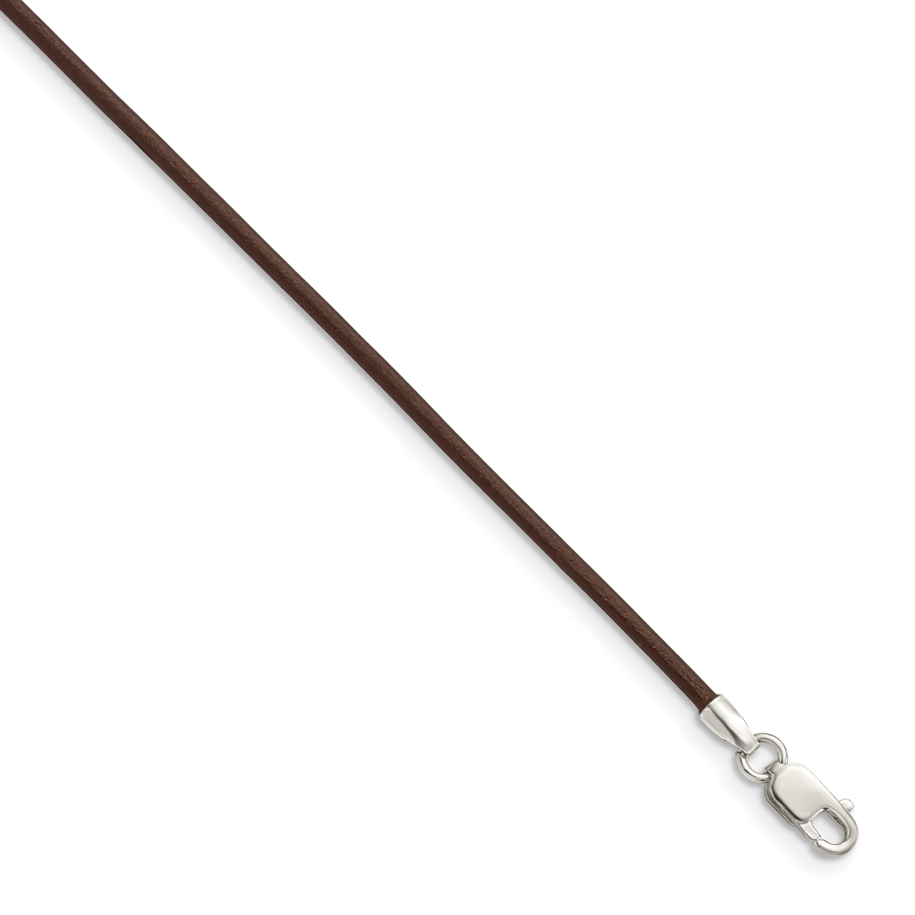 Sterling Silver 18inch 1.5mm Brown Leather Cord Necklace Main image