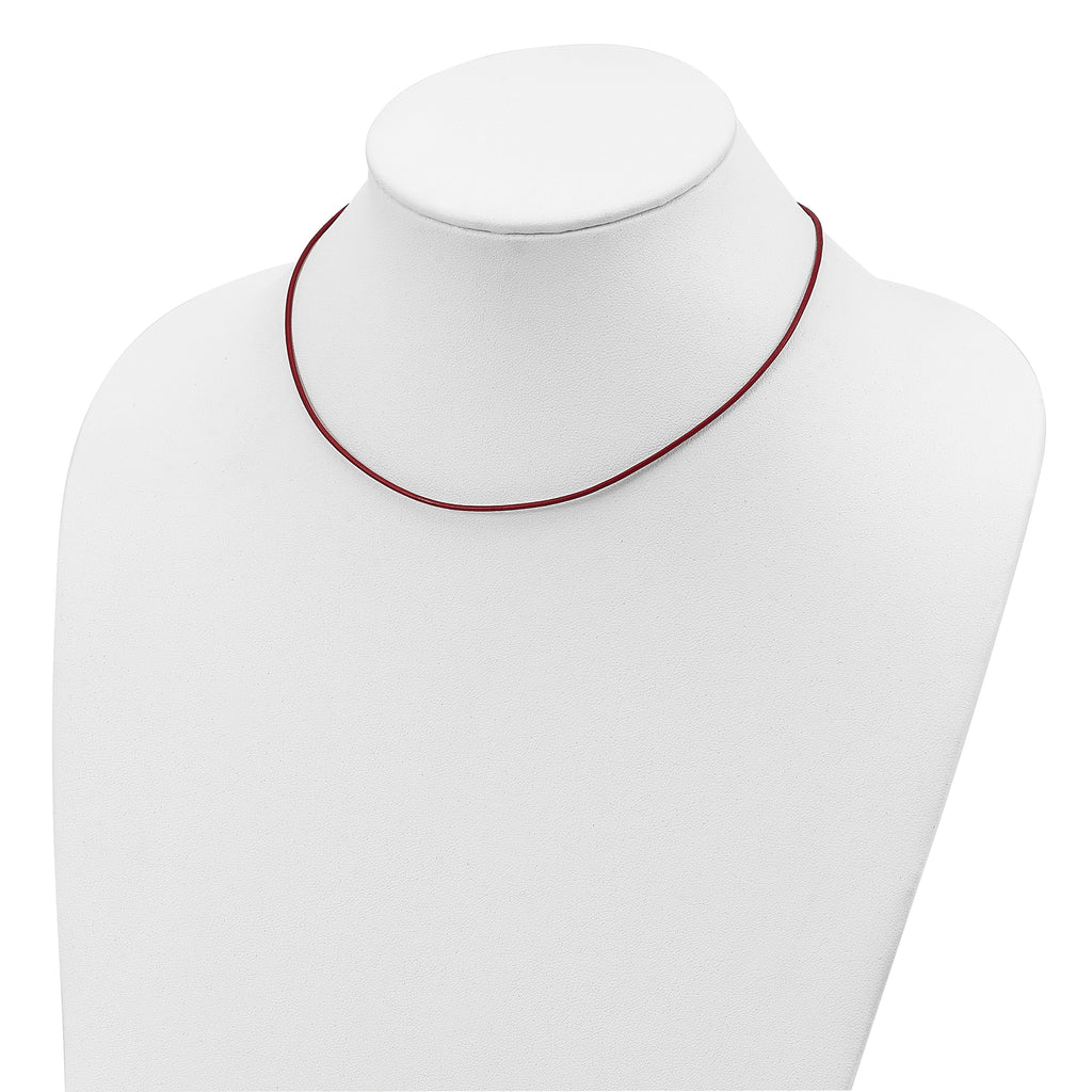 Sterling Silver 18inch 1.5mm Poppy Leather Cord Necklace