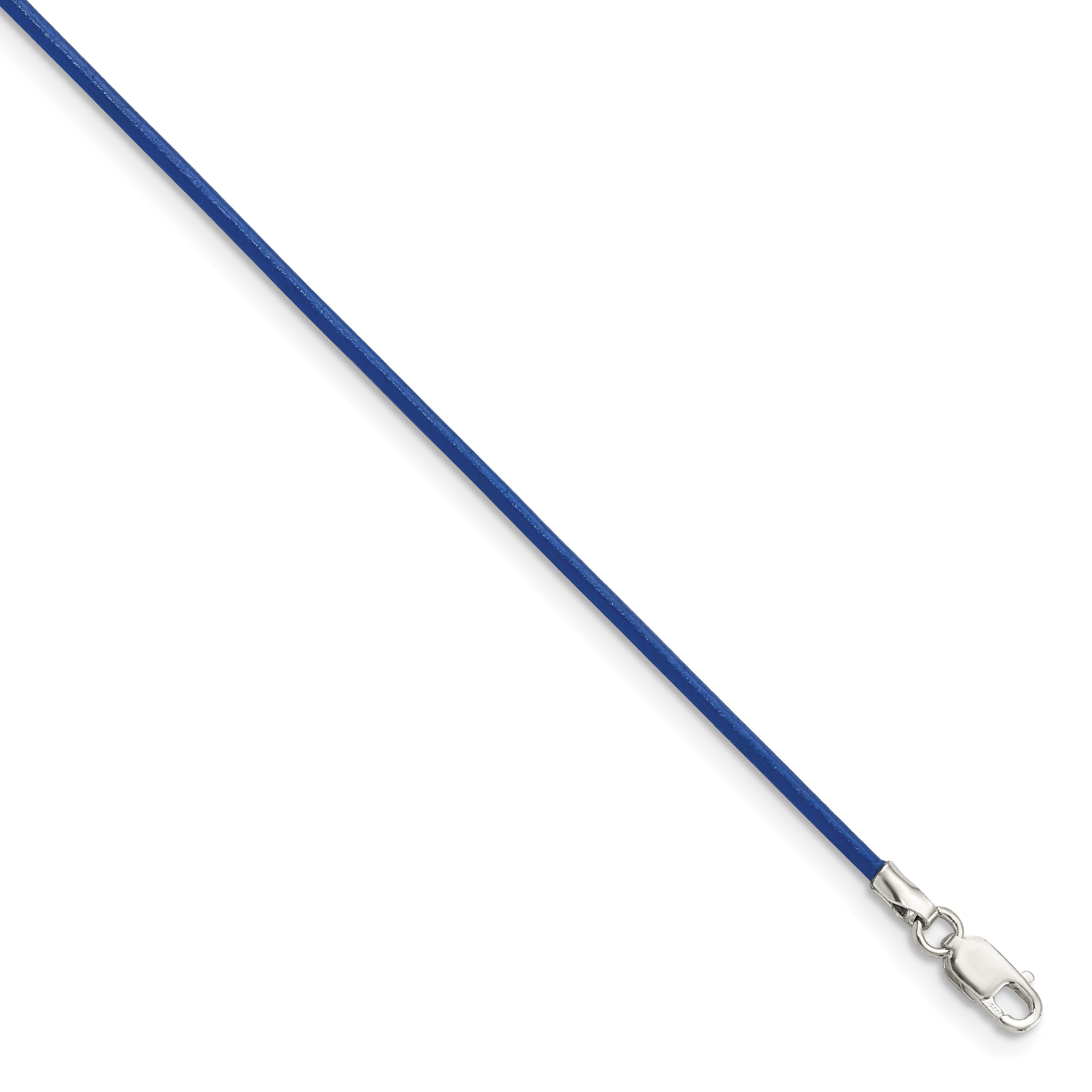 Sterling Silver 18inch 1.5mm Royal Blue Leather Cord Necklace Main image