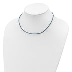 Sterling Silver 18inch 1.5mm Cornflower Leather Cord Necklace