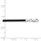 Sterling Silver 2mm Black Leather Cord Necklace