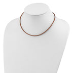 Sterling Silver 20inch 2mm Natural Leather Cord Necklace