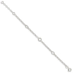 Sterling Silver Polished Fancy Rolo Chain Children's Bracelet
