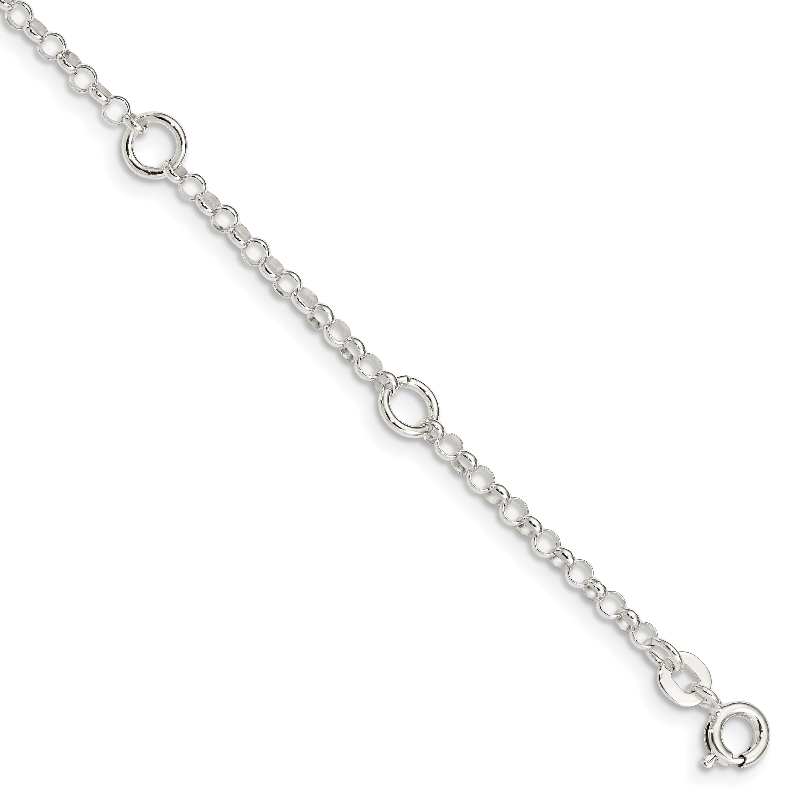 Sterling Silver Polished Fancy Rolo Chain Children's Bracelet Main image
