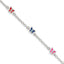 Sterling Silver Multi-color Enamel Butterfly With  1in ext. Children's Bracele