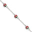 Sterling Silver Multi-color Enamel Ladybugs With  1in ext. Children's Bracelet