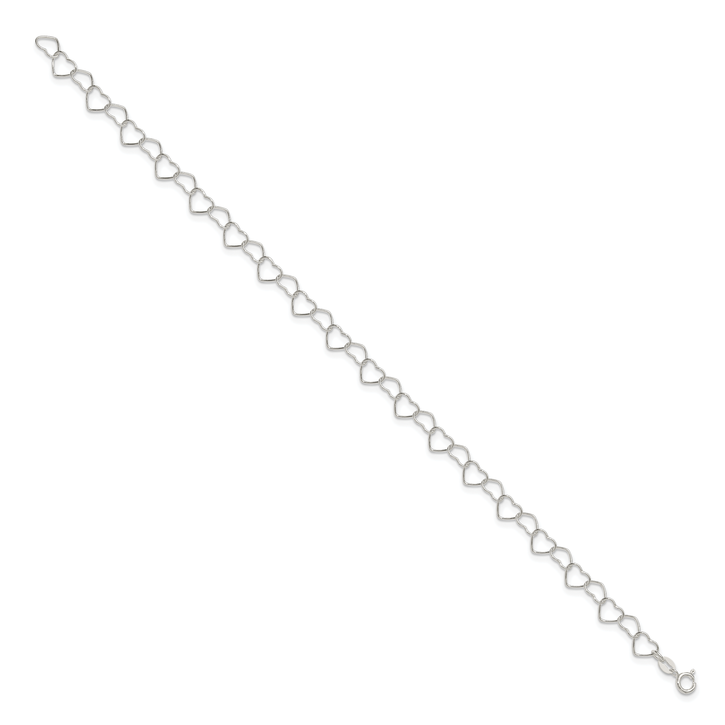 Fancy Heart Link Anklet in Sterling Silver Secondary image