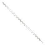 Sterling Silver 0.6mm Fancy Heart Link Anklet