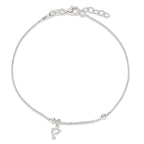 Sterling Silver Dolphin 9 inch Plus 1 inch Extender - Total 10 inch Anklet