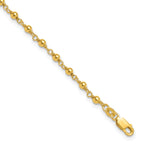 Sterling Silver Gold-tone Beaded 9in Plus 1in Extender Anklet