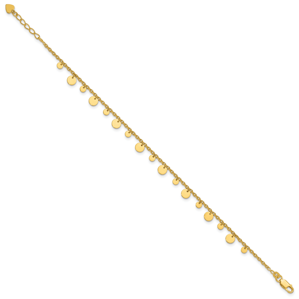 Affordable Expressions Sterling Silver Gold-tone Circle Disc Plus Extender - Total Anklet