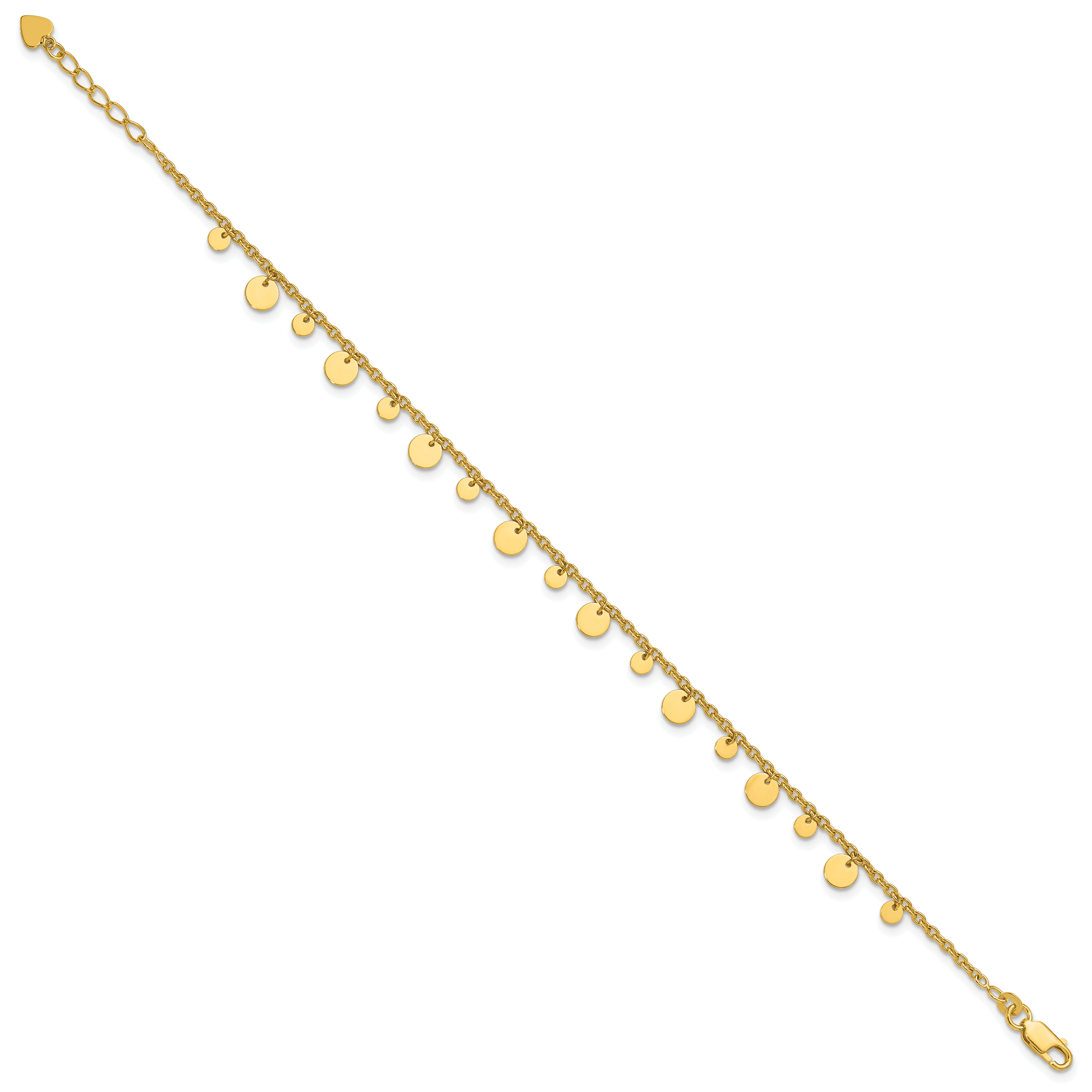 Affordable Expressions Sterling Silver Gold-tone Circle Disc Plus Extender - Total Anklet