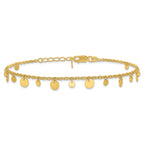 Affordable Expressions Sterling Silver Gold-tone Circle Disc Plus Extender - Total Anklet