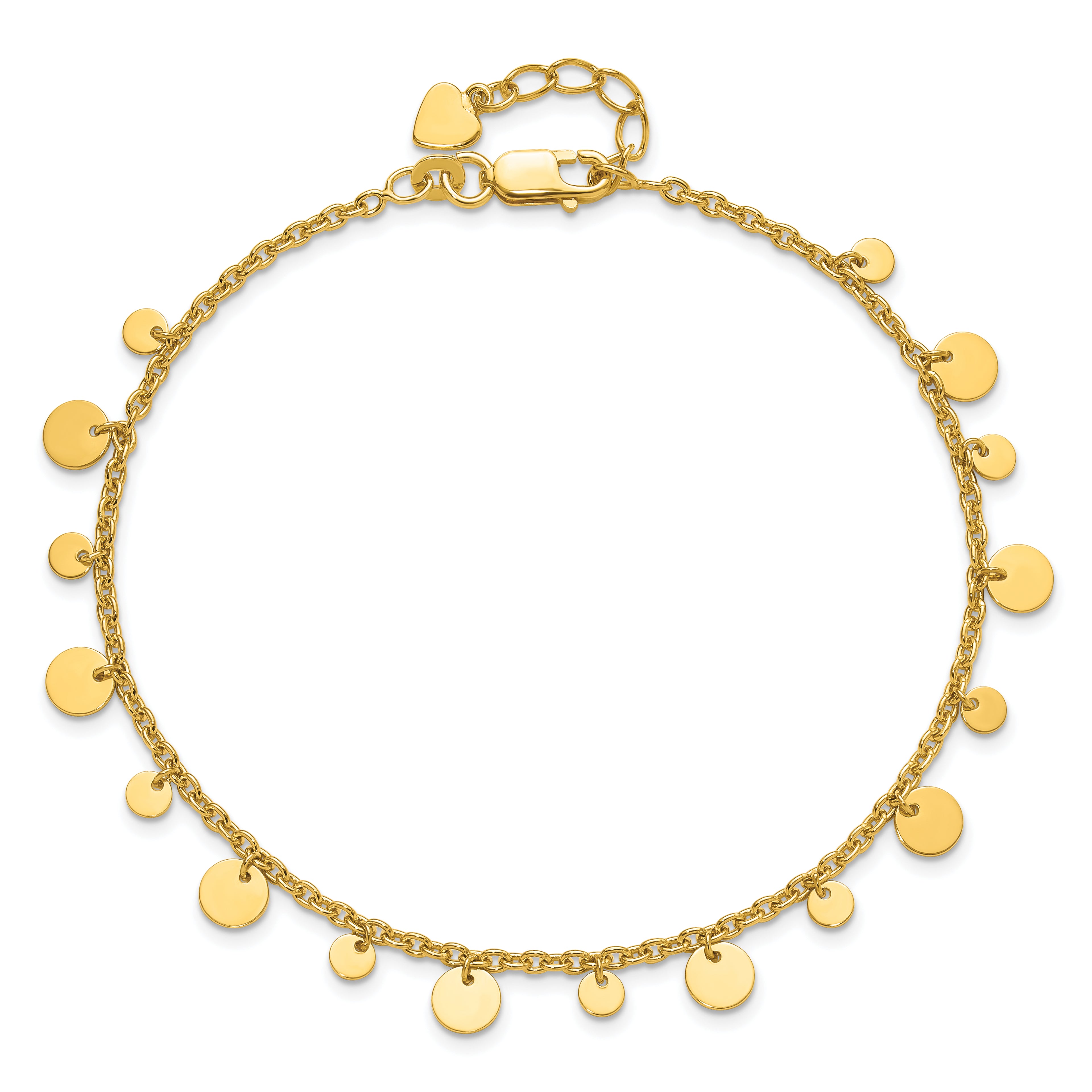Affordable Expressions Sterling Silver Gold-tone Circle Disc Plus Extender - Total Anklet