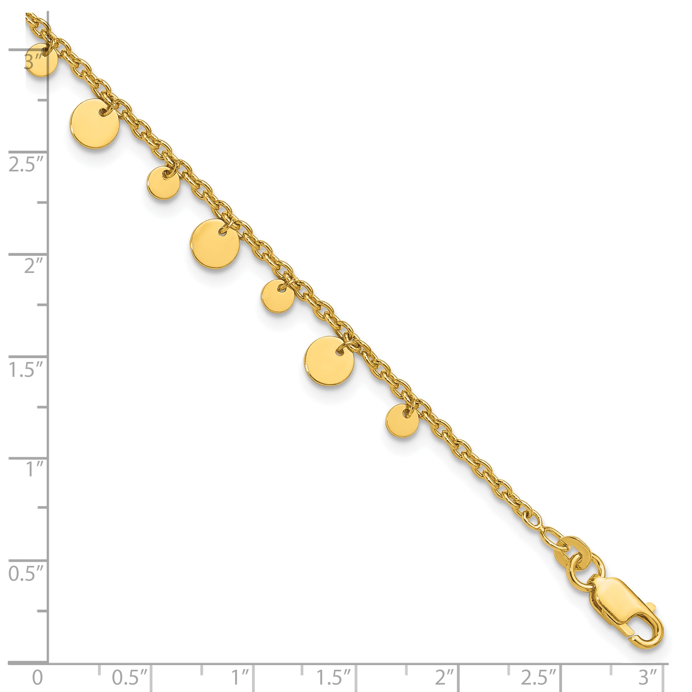 Affordable Expressions Sterling Silver Gold-tone Circle Disc Plus Extender - Total Anklet