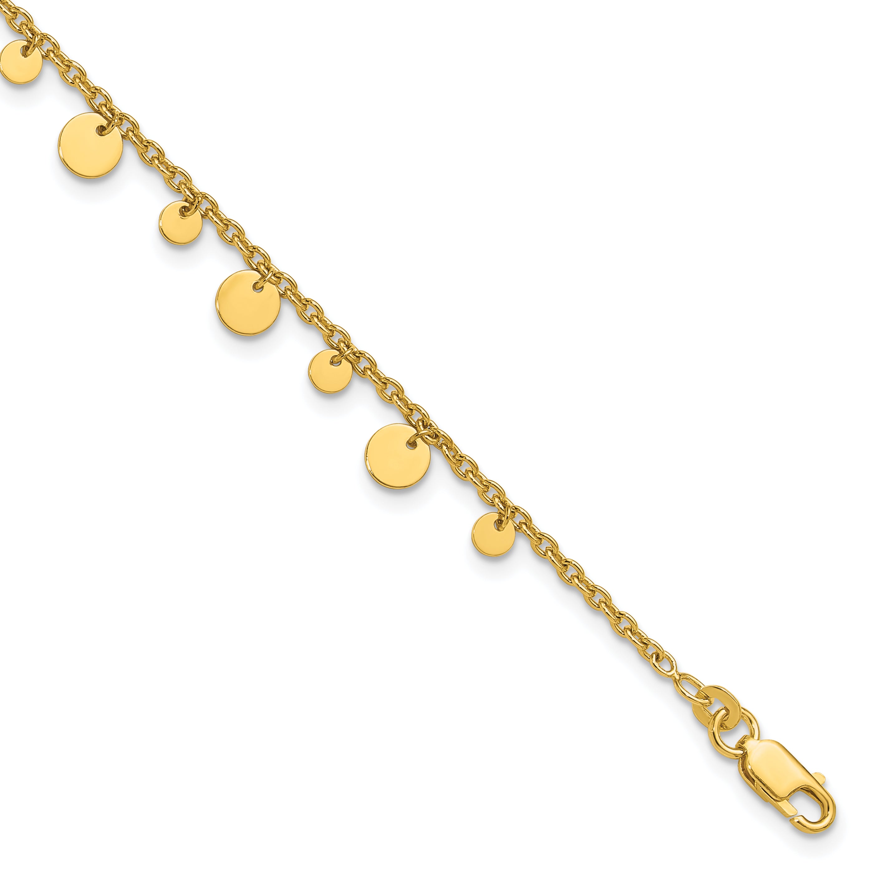 Affordable Expressions Sterling Silver Gold-tone Circle Disc Plus Extender - Total Anklet