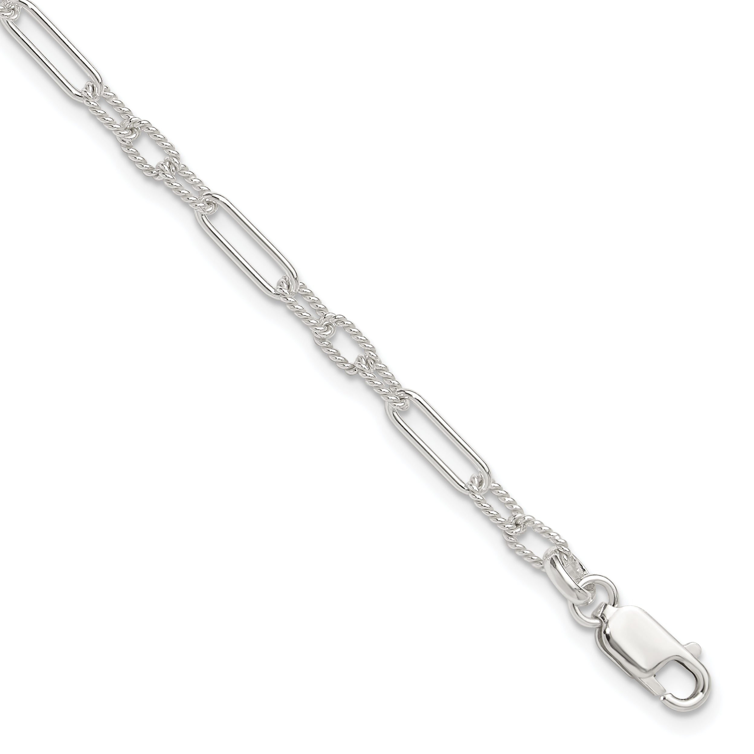 Sterling Silver Fancy Link Anklet Main image