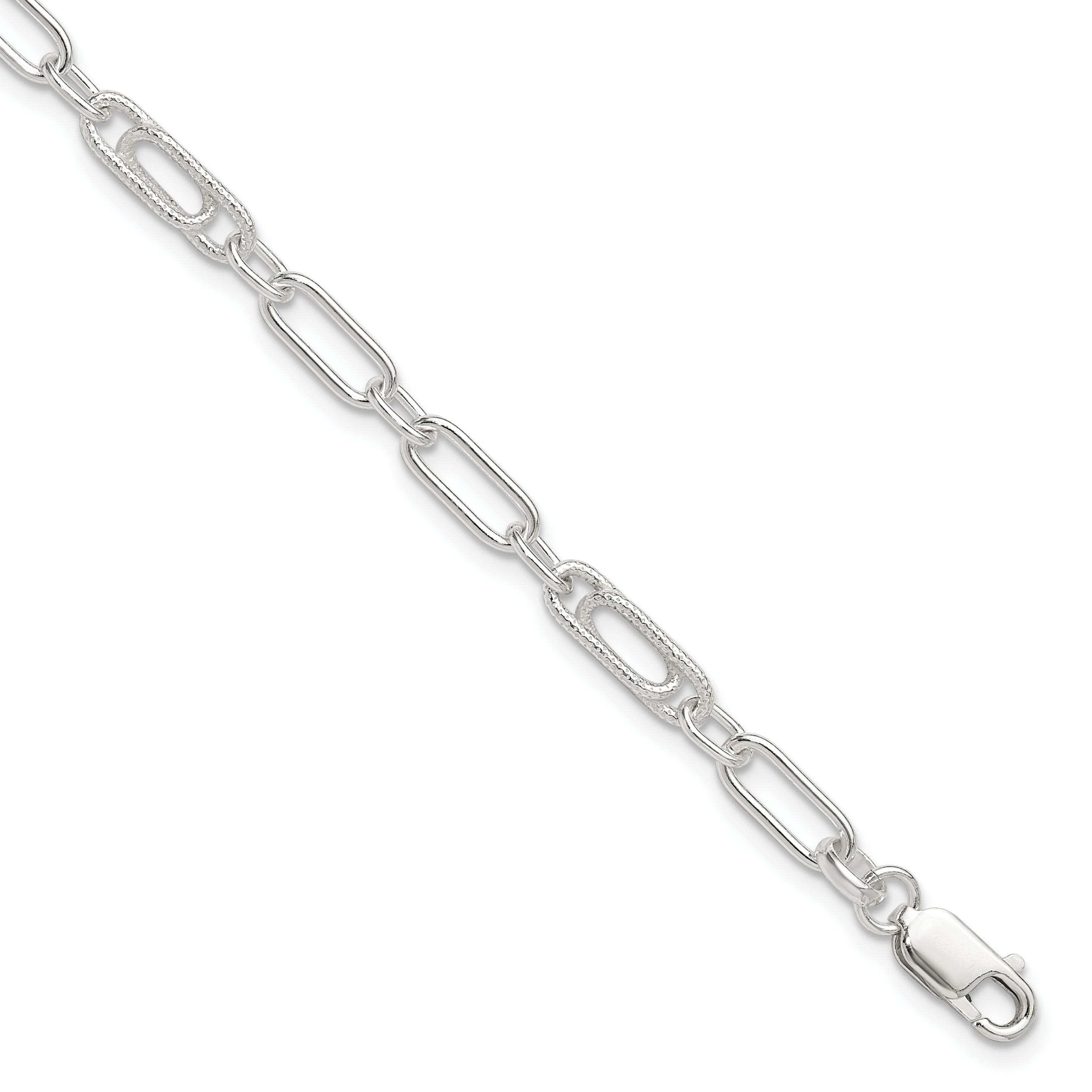 Sterling Silver Fancy Link Anklet Main image